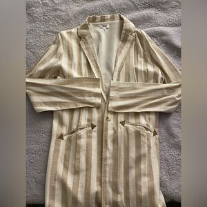 Western Gringa Striped Blazer, Crop Top and Skirt Set - Brand New